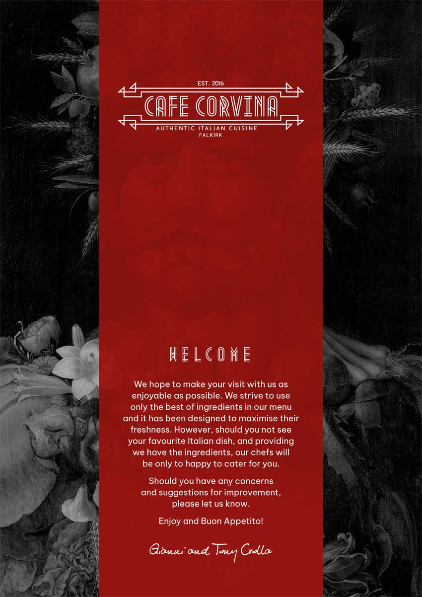 A la carte menu