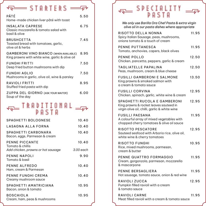 Takeaway Menu